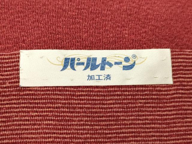 平和屋着物▽江戸小紋 道行コート 単衣 万筋 茜色＆#10005；一