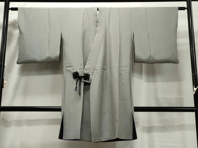 平和屋着物＃江戸小紋 道中着 リバーシブル 大小霰 万筋 白鼠色＆#10005；