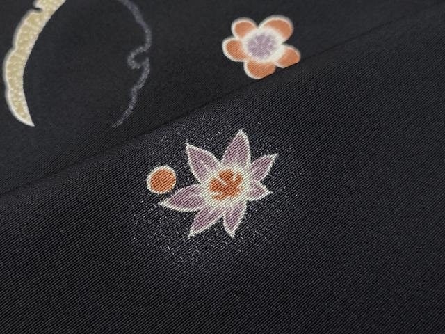 平和屋着物＃長羽織 雪芝花文 銀彩 正絹 逸品 CAAT5866id