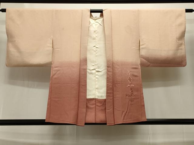 平和屋着物＃長羽織　総刺繍　草花文　暈し染め　正絹　逸品　CAAT5889id