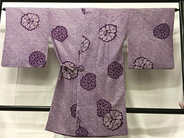 平和屋着物＃道中着　総絞り　舞花文　正絹　逸品　CAAT5935id