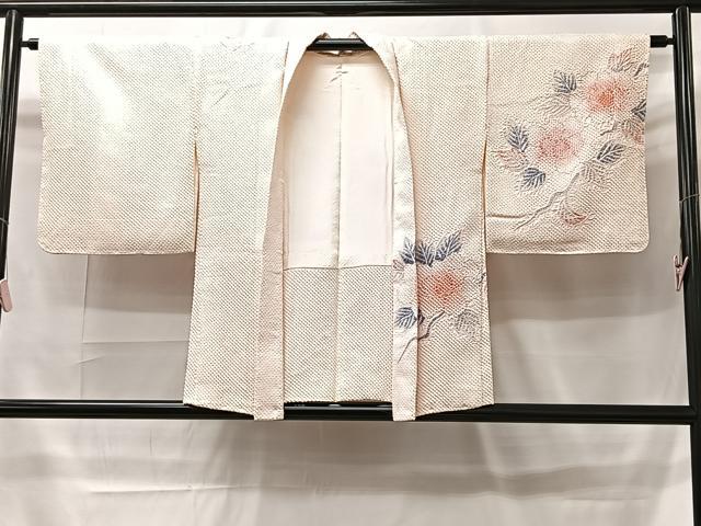 平和屋着物＃羽織　手描き　総絞り　枝花文　正絹　逸品　CAAT5937id