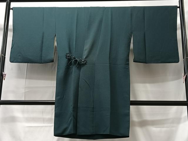 平和屋着物＃道中着　鉄色　ロング丈　正絹　逸品　CAAT5941id