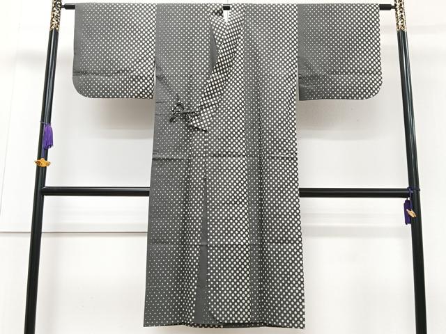 平和屋着物▽道中着　単衣　水玉　ドット　ロング丈　正絹　逸品　CAAT5966id