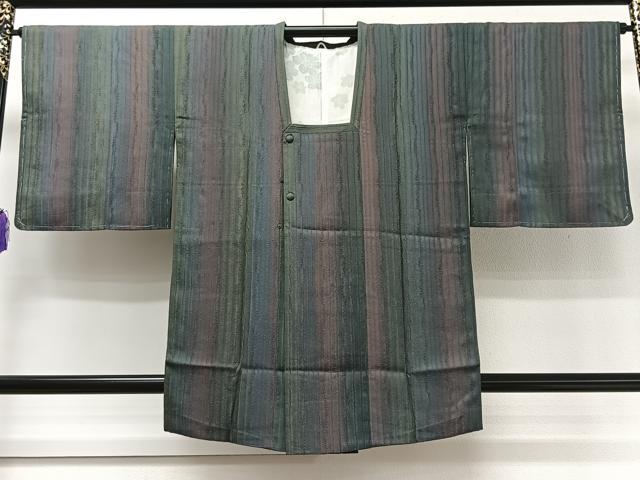 平和屋着物○都喜ヱ門 本場大島紬 全通柄袋帯 幾何学文様 金糸 藤絹