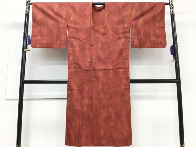 平和屋着物▽道行コート　単衣　霞文　ロング丈　正絹　逸品　CAAT5971id