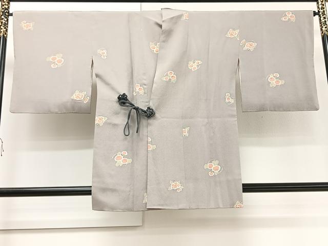 平和屋着物＃道中着　草花文　金彩　正絹　逸品　CAAT5982id