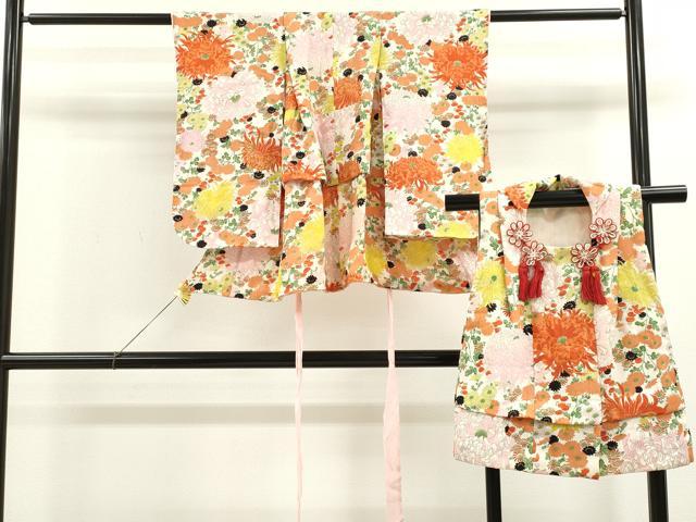 七五三 女の子 着物セット 3歳5歳 アンティーク 金彩入り レトロ