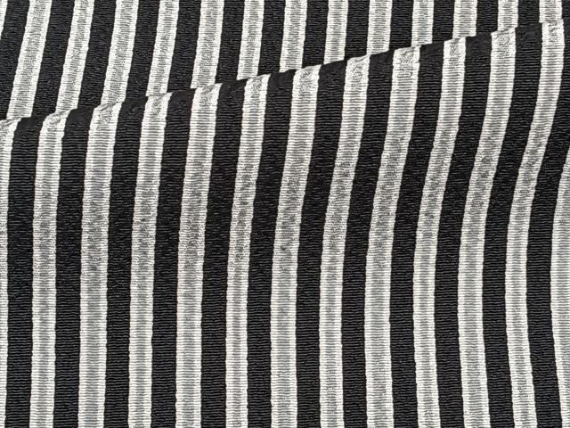 平和屋着物▽上質な小紋　単衣　縞　黒地　正絹　逸品　CAAT6548xi 平和屋着物▽上質な小紋 単衣 縞 黒地 正絹 逸品 CAAT6548xi