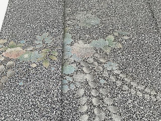 平和屋着物▽訪問着 単衣 辻が花 たたき染め 黒地 金銀彩 正絹 逸品