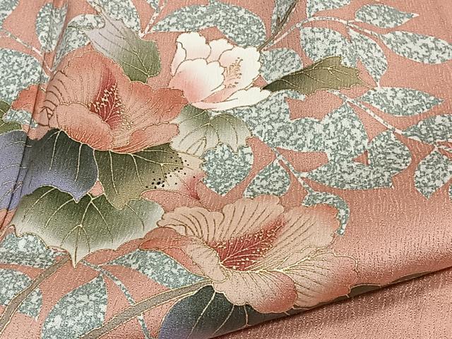 平和屋着物▽訪問着　単衣　草花文　暈し染め　金彩　正絹　逸品　CAAT6560xi 平和屋着物▽訪問着 単衣 草花文 暈し染め 金彩 正絹 逸品 CAAT6560xi