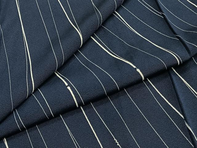 平和屋着物▽上質な小紋　単衣　斜線文　正絹　逸品　CAAT6565xi