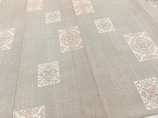 平和屋着物▽本塩沢 単衣 正倉院花文 正絹 逸品 CAAT6595xi