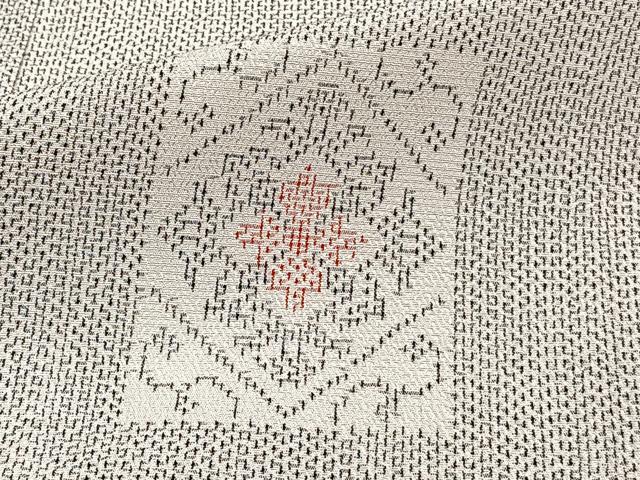 平和屋着物▽本塩沢 単衣 正倉院花文 正絹 逸品 CAAT6595xi