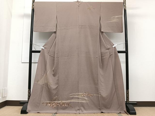 平和屋着物▽訪問着　単衣　流水草木文　正絹　逸品　CAAT6609xi