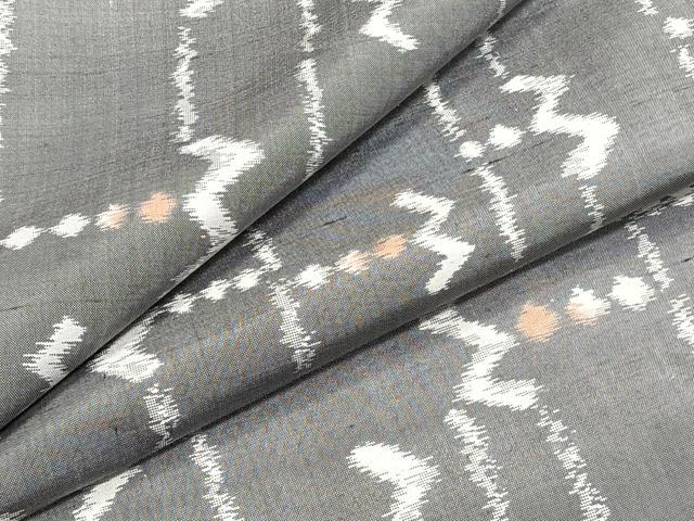 平和屋着物▽上質な紬　単衣　幾何学文　正絹　逸品　CAAT6618xi