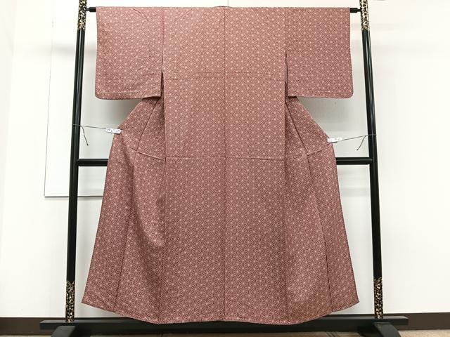 平和屋着物▽上質な小紋 単衣 麻の葉文 正絹 逸品 CAAT6626xi 【公式通販】