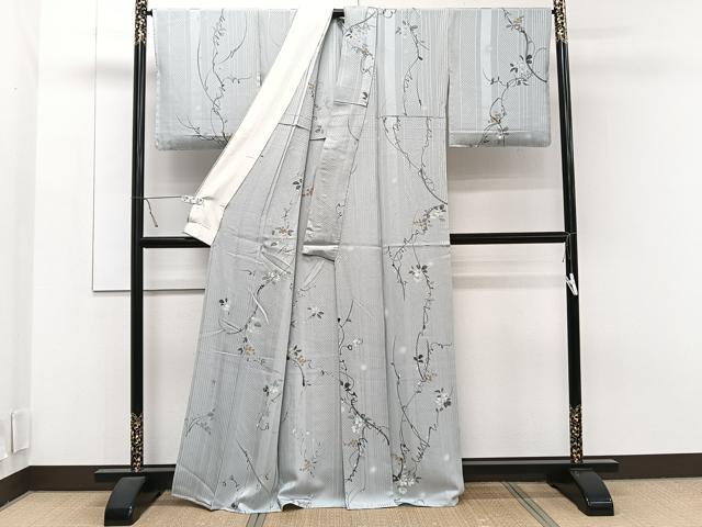 平和屋着物▽上質な小紋　単衣　作家物　手描き　葡萄蔦の葉文　正絹　逸品　CAAT6628xi_2