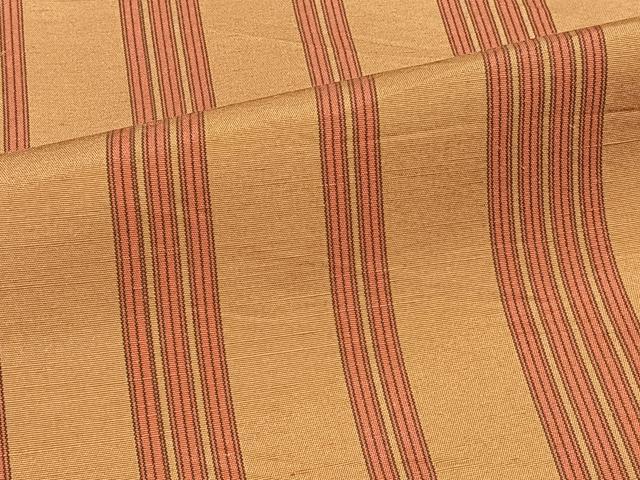 平和屋着物▽上質な紬 単衣 縞 正絹 逸品 CAAT6632xi