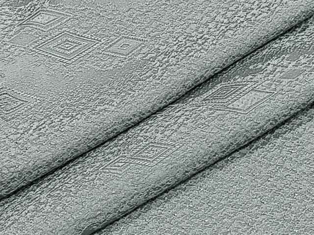 平和屋着物▽上質な色無地　単衣　雲取り菱地紋　千草色　正絹　逸品　CAAT6634xi