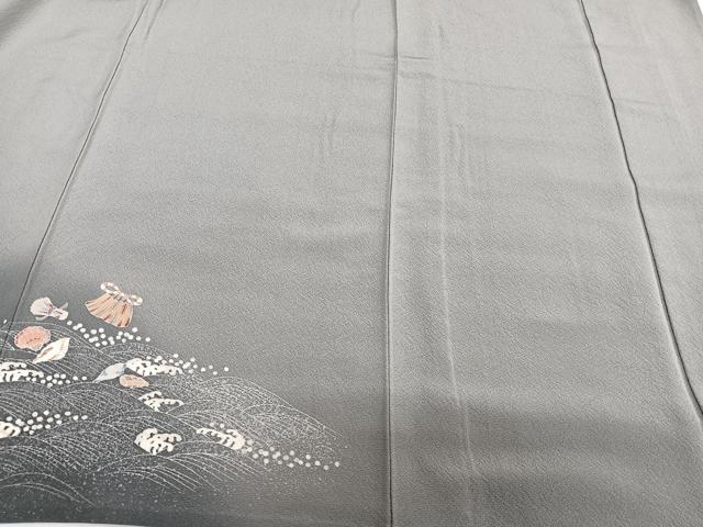 平和屋着物▽訪問着　単衣　刺繍　貝合わせ文　暈し染め　金彩　正絹　逸品　CAAT6635xi 平和屋着物▽訪問着 単衣 刺繍 貝合わせ文 暈し染め 金彩 正絹 逸品