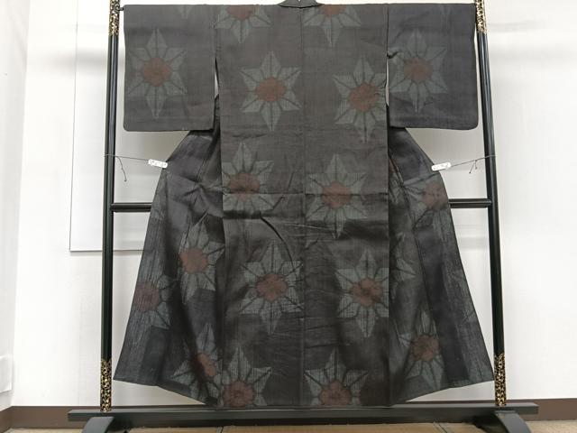 平和屋着物○上質な紬 枝花文 正絹 逸品 DAAQ3367ps