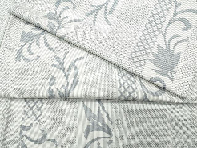 平和屋着物●本場大島紬　白大島　吉祥草花文　総絣　正絹　逸品　CAAT6912vf
