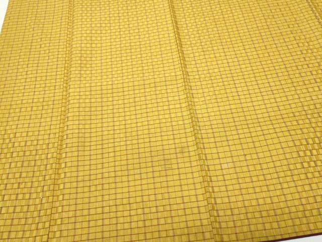 平和屋着物○山下八百子 本場黄八丈 市松綾織 正絹 逸品 CAAT6915vf