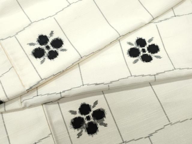 平和屋着物●上質な紬　吉祥花文　正絹　逸品　CAAT6925vf