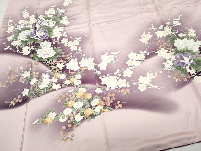 平和屋着物○訪問着 枝花文 暈し染め 金彩 正絹 逸品 CAAT6935vf