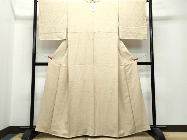 平和屋着物●中井淳夫　色無地　草花地紋　雄黄色　正絹　逸品　CAAT6936vf 平和屋着物○中井淳夫 色無地 草花地紋 雄黄色 正絹 逸品 CAAT6936vfの