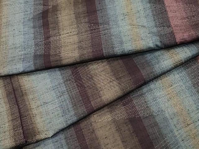 平和屋着物●上質な紬　100亀甲　縞　正絹　逸品　未使用　CAAT6940vf