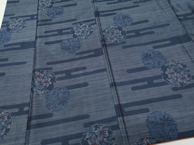 平和屋着物○本場大島紬 エ霞雪輪花文 正絹 逸品 CAAT6945vf