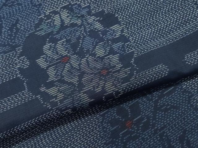 平和屋着物○本場大島紬 エ霞雪輪花文 正絹 逸品 CAAT6945vf