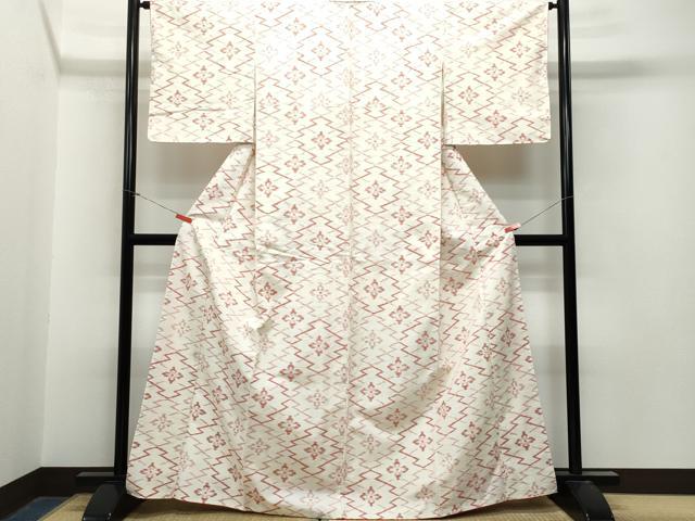 平和屋着物○上質な紬 松皮菱花文 正絹 逸品 CAAT6954vf