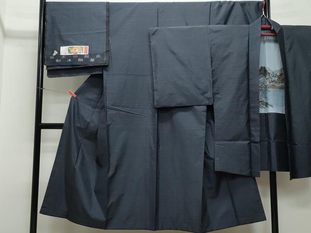 平和屋着物●男性　本場大島紬　アンサンブル　吉祥文　藤絹織物謹製　証紙付き　正絹　逸品　CAAT6959vf