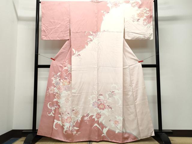平和屋着物●訪問着　草花文　金彩　正絹　逸品　CAAT6976vf