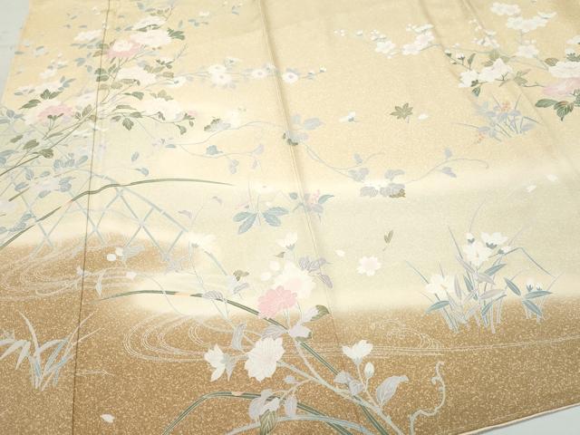 平和屋着物○訪問着 籬草花文 正絹 逸品 未使用 CAAT7012vf