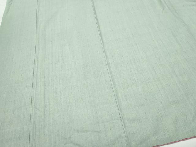 平和屋着物○本場結城紬 重要無形文化財 色無地 深川鼠色 正絹