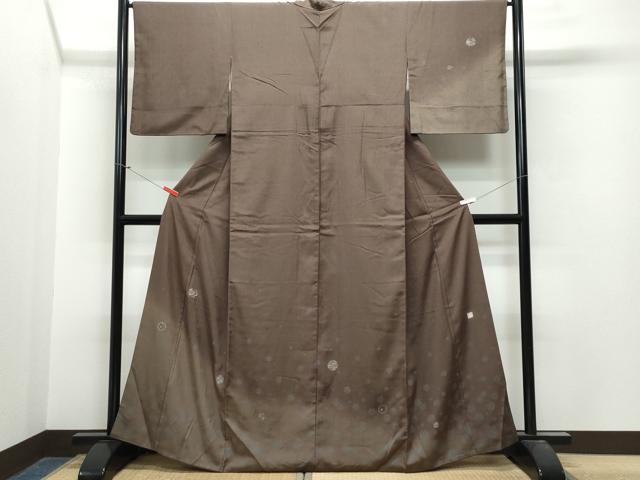 平和屋着物●訪問着　作家物　紬地　刺繍　雪輪立波文　金彩　正絹　逸品　CAAT7025vf