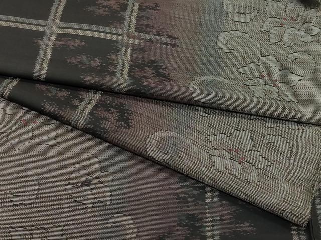 平和屋着物○本場大島紬 花唐草文 正絹 逸品 CAAT7028vf