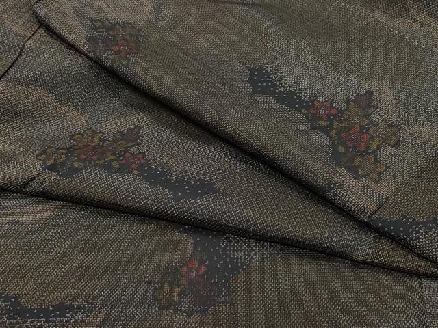 平和屋着物●本場大島紬　9マルキ　草花文　正絹　逸品　CAAT7029vf