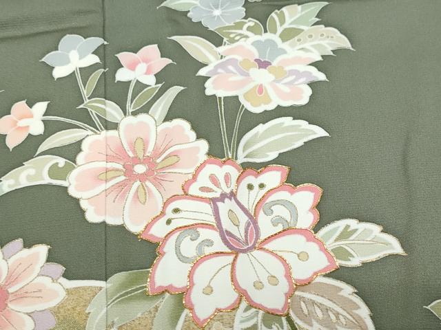 平和屋1■付下げ　反物　駒刺繍　雲重ね草花文　金彩　着尺　逸品　未使用　CAAA3376th 平和屋着物□豪華色留袖 刺繍 エ霞飛鶴花文 金彩 正絹 逸品 AAAZ9725gw