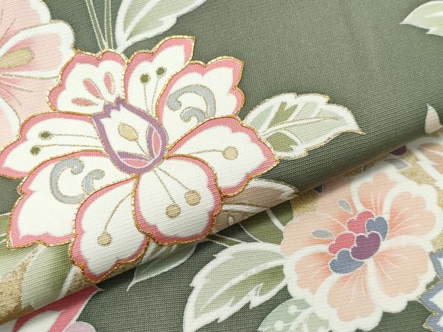 平和屋1■付下げ　反物　駒刺繍　雲重ね草花文　金彩　着尺　逸品　未使用　CAAA3376th 平和屋着物□豪華色留袖 刺繍 エ霞飛鶴花文 金彩 正絹 逸品 AAAZ9725gw