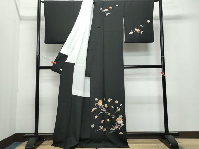 平和屋着物○訪問着 宝尽くし文 黒地 金彩 銀座せきね 正絹 逸品