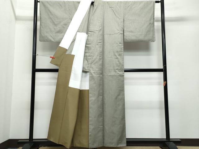 平和屋着物○上田紬 胴抜き仕立て 縞 証紙付き 正絹 逸品 CAAT7036vf