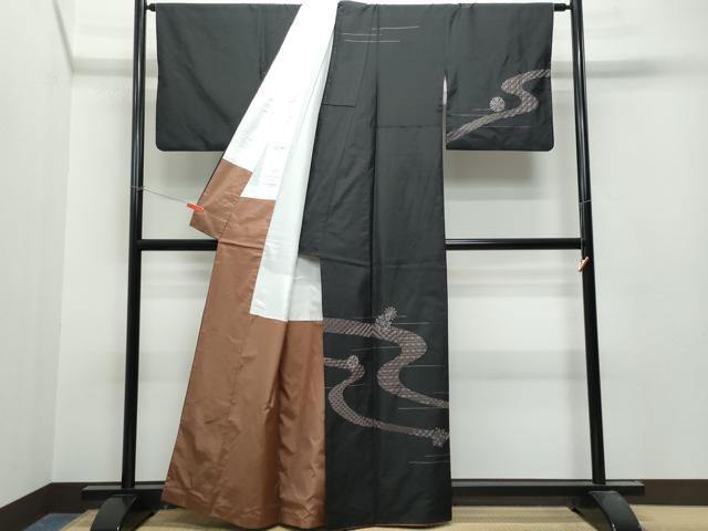 平和屋着物○訪問着 越山紬 刺し子伝説 道長吉祥文 雪の結晶