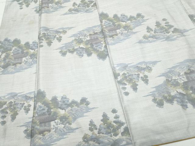 平和屋着物○本場大島紬 白大島 7マルキ 風景草木文 総絣 正絹