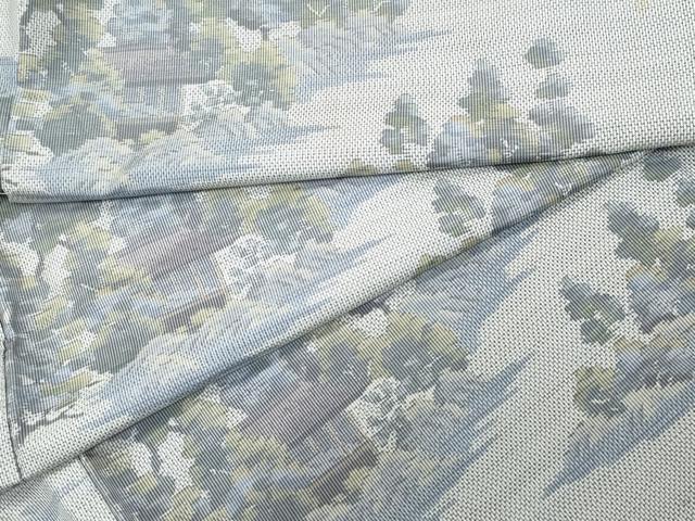 平和屋着物●本場大島紬　白大島　7マルキ　風景草木文　総絣　正絹　逸品　CAAT7070vf