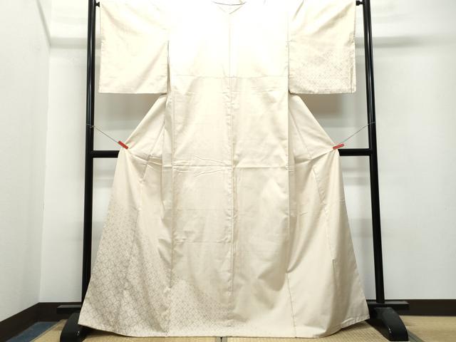 平和屋着物●訪問着　紬地　麻の葉文様　正絹　逸品　CAAT7071vf